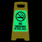 Glow In The Dark - Yellow A - Frame - No Smoking In Pool Area - New Signs