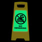 Glow In The Dark - Yellow A - Frame - No Swimming - New Signs