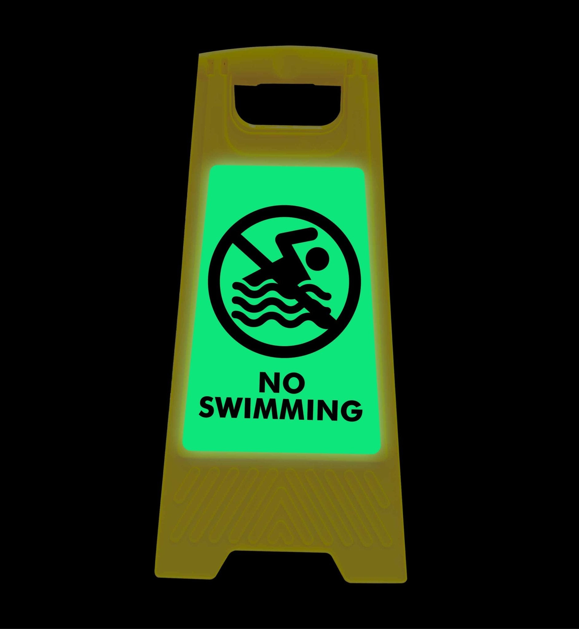 Glow In The Dark - Yellow A - Frame - No Swimming - New Signs