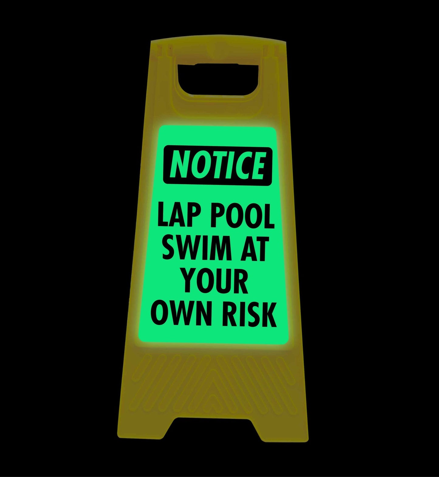 Glow In The Dark - Yellow A - Frame - Notice Lap Pool - New Signs