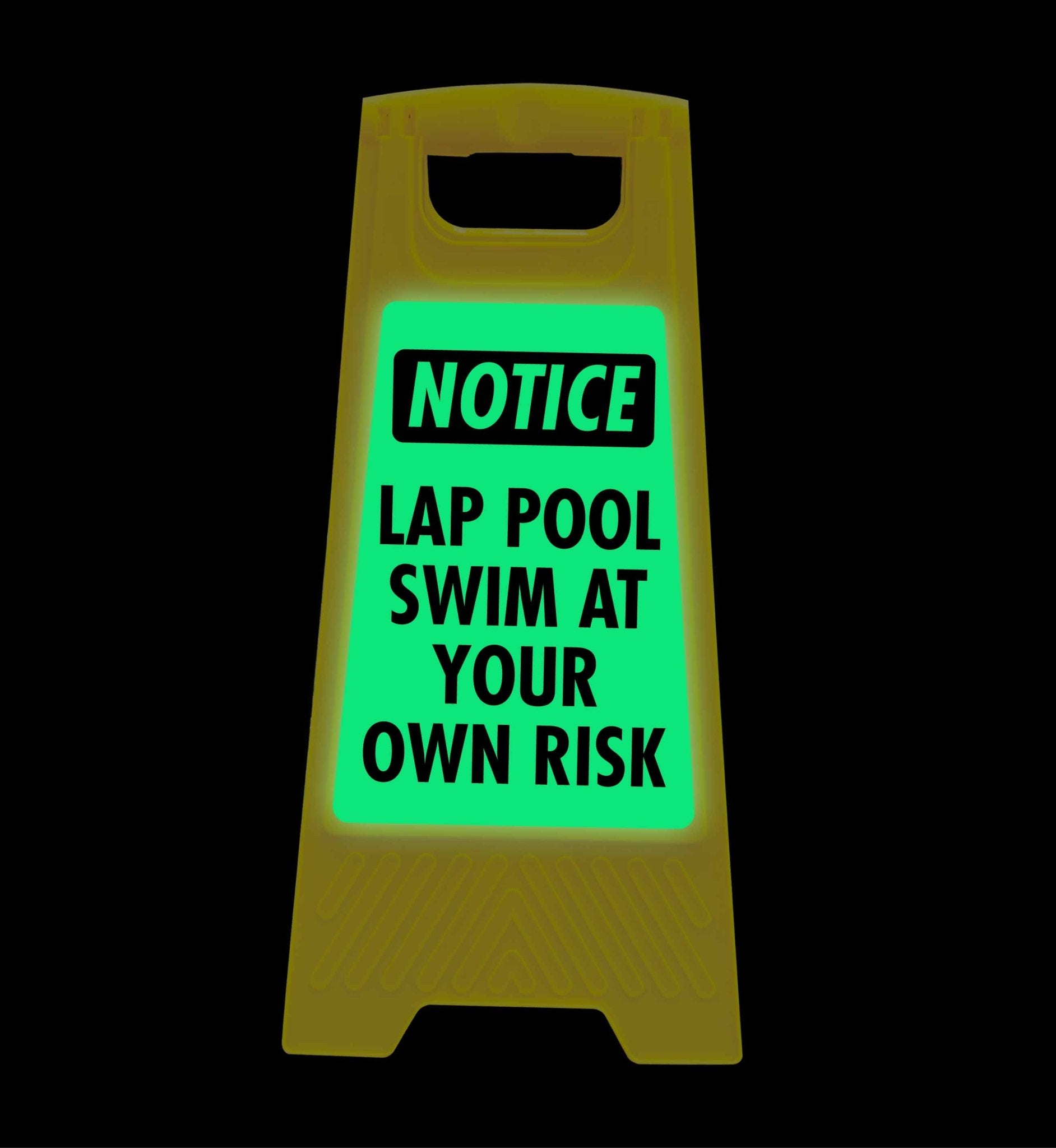 Glow In The Dark - Yellow A - Frame - Notice Lap Pool - New Signs