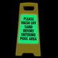 Glow In The Dark - Yellow A - Frame - Please Wash Off Sand - New Signs