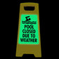 Glow In The Dark - Yellow A - Frame - Pool Closed Due To Weather - New Signs