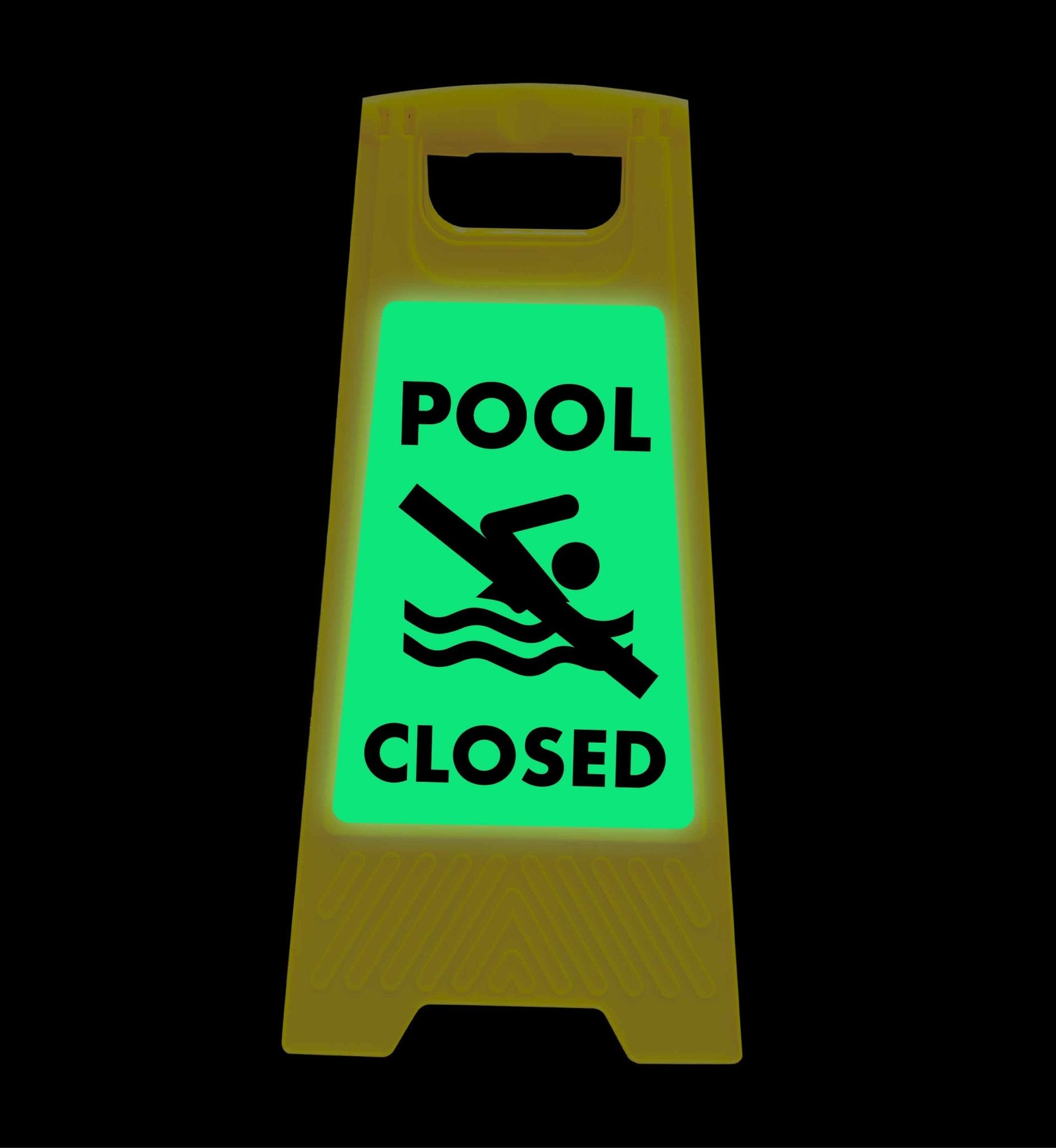 Glow In The Dark - Yellow A - Frame - Pool Closed Symbol - New Signs