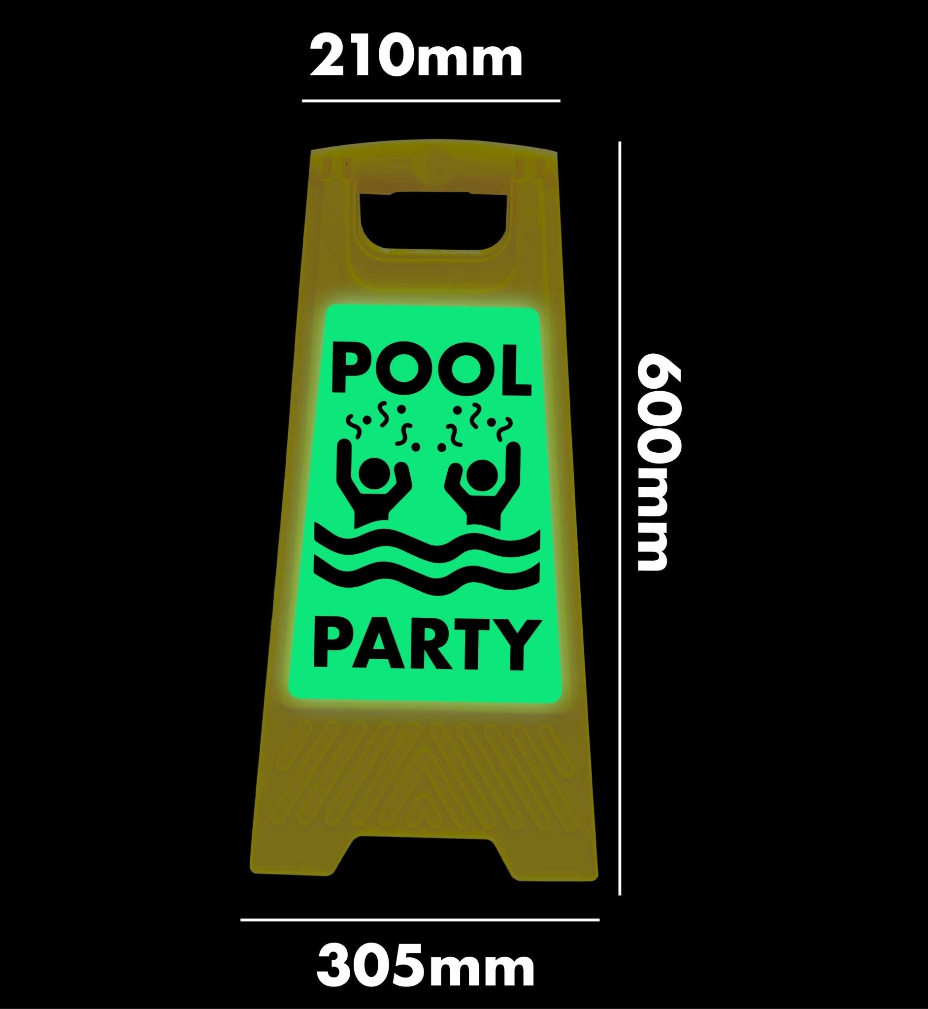 Glow In The Dark - Yellow A - Frame - Pool Party - New Signs