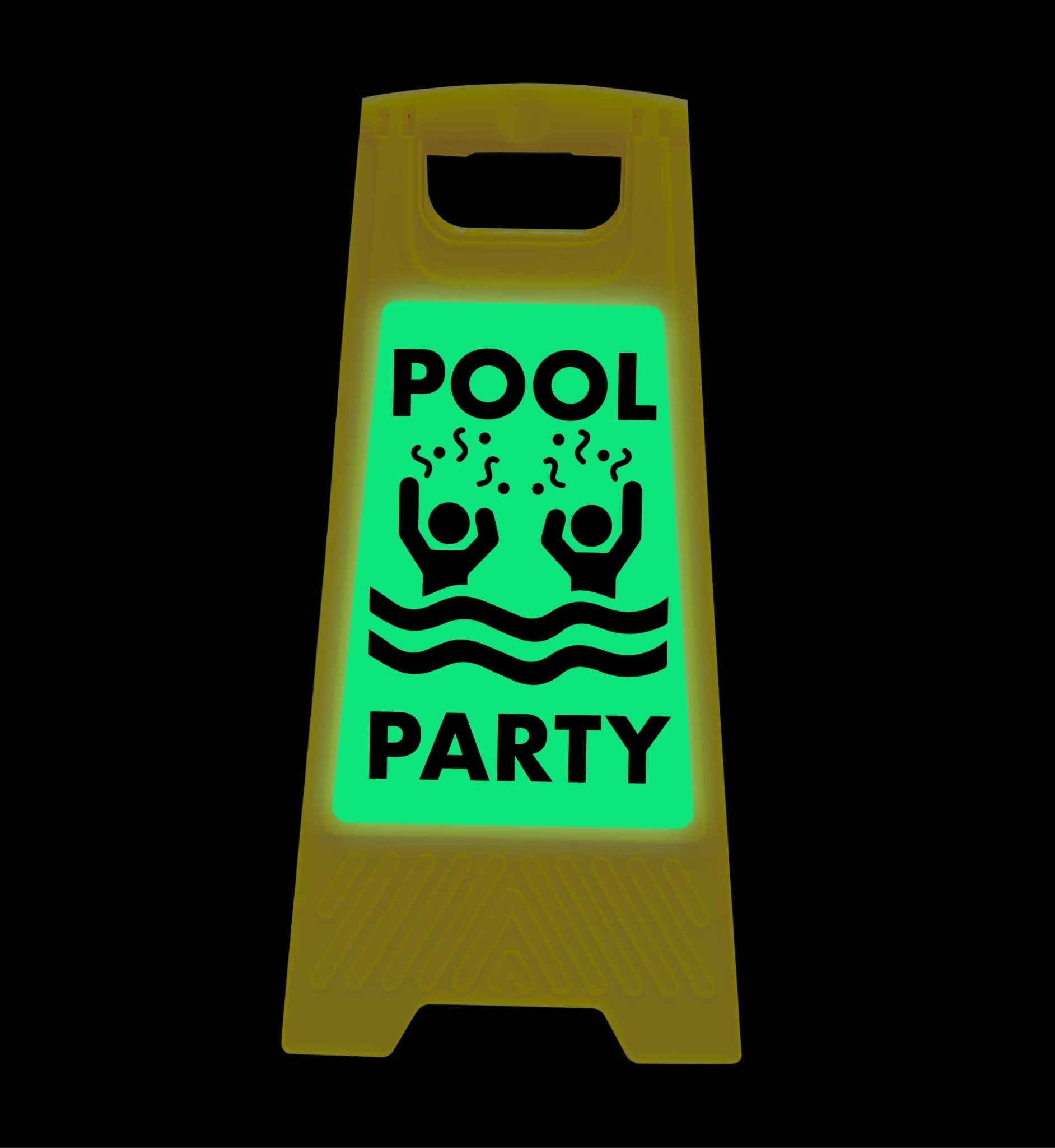 Glow In The Dark - Yellow A - Frame - Pool Party - New Signs