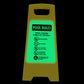 Glow In The Dark - Yellow A - Frame - Pool Rules 1 Pool Hours 6am - 10pm - New Signs