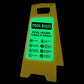 Glow In The Dark - Yellow A - Frame - Pool Rules 1 Pool Hours 7am - 9pm - New Signs