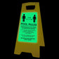 Glow In The Dark - Yellow A - Frame - Pool Rules 5 - New Signs