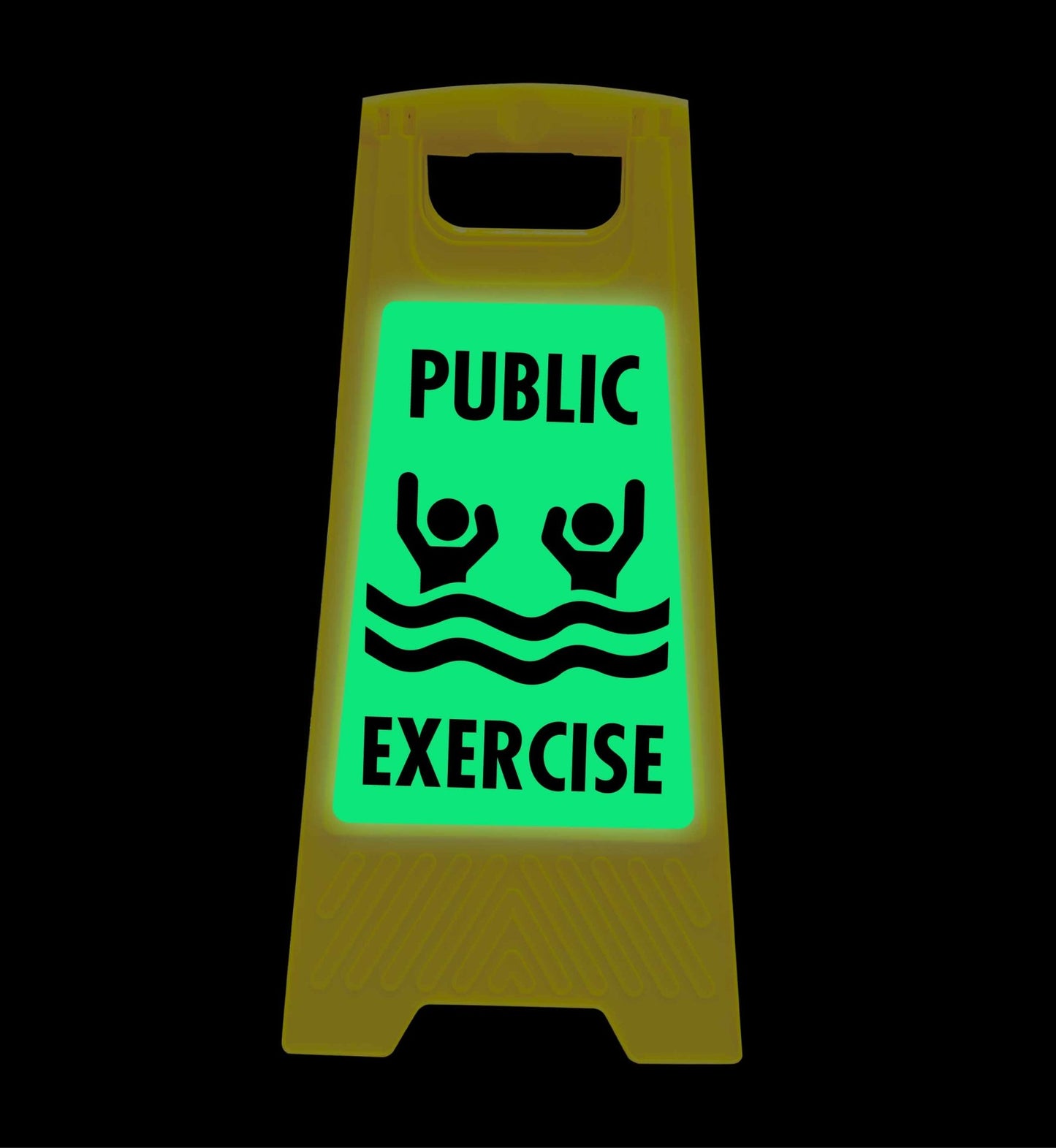 Glow In The Dark - Yellow A - Frame - Public Exercise - New Signs