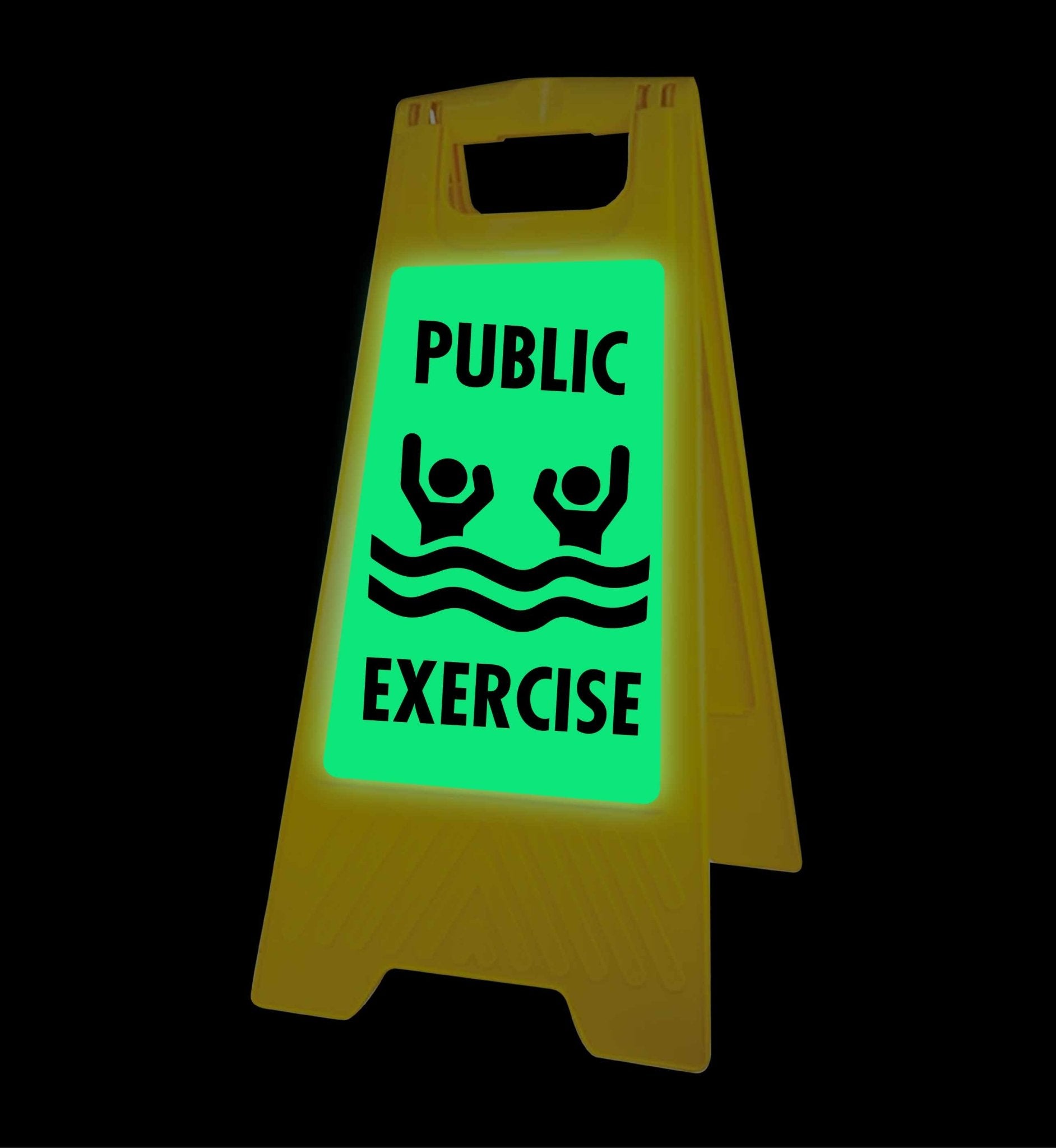 Glow In The Dark - Yellow A - Frame - Public Exercise - New Signs
