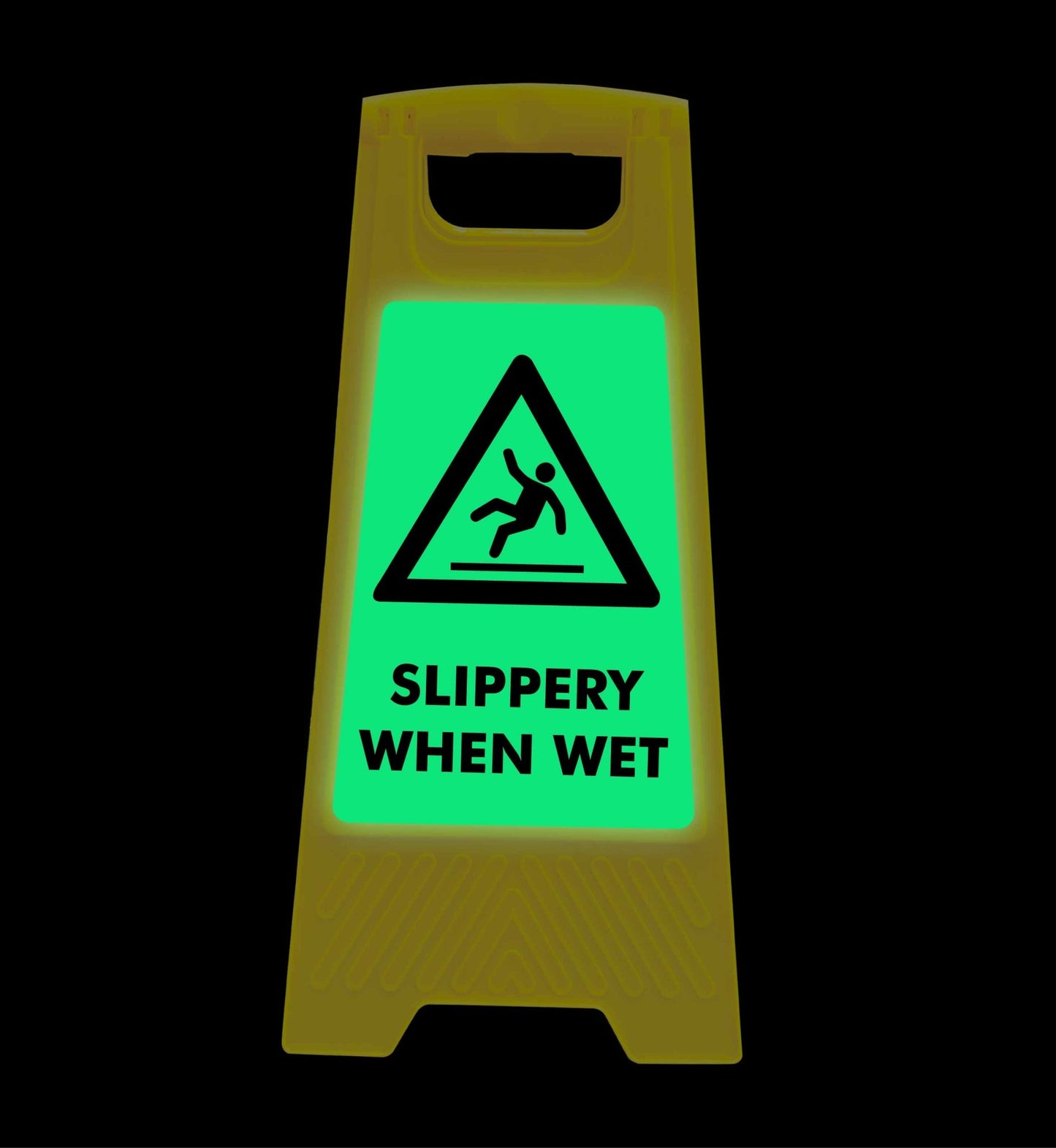 Glow In The Dark - Yellow A - Frame - Slippery When Wet - New Signs