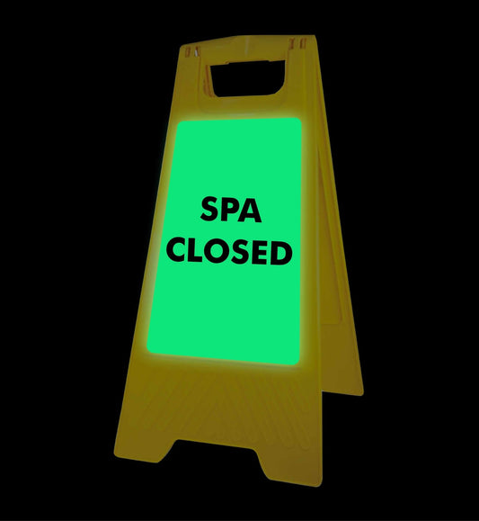 Glow In The Dark - Yellow A - Frame - Spa Closed - New Signs