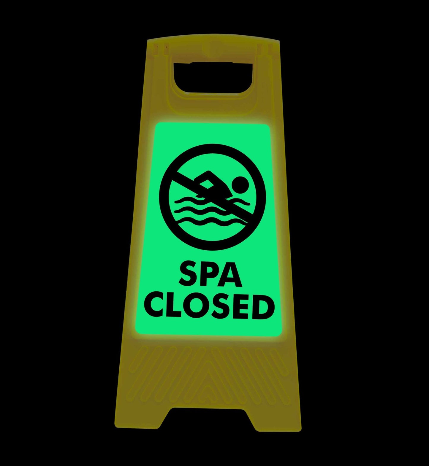 Glow In The Dark - Yellow A - Frame - Spa Closed Icon - New Signs