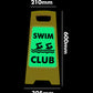 Glow In The Dark - Yellow A - Frame - Swim Club - New Signs