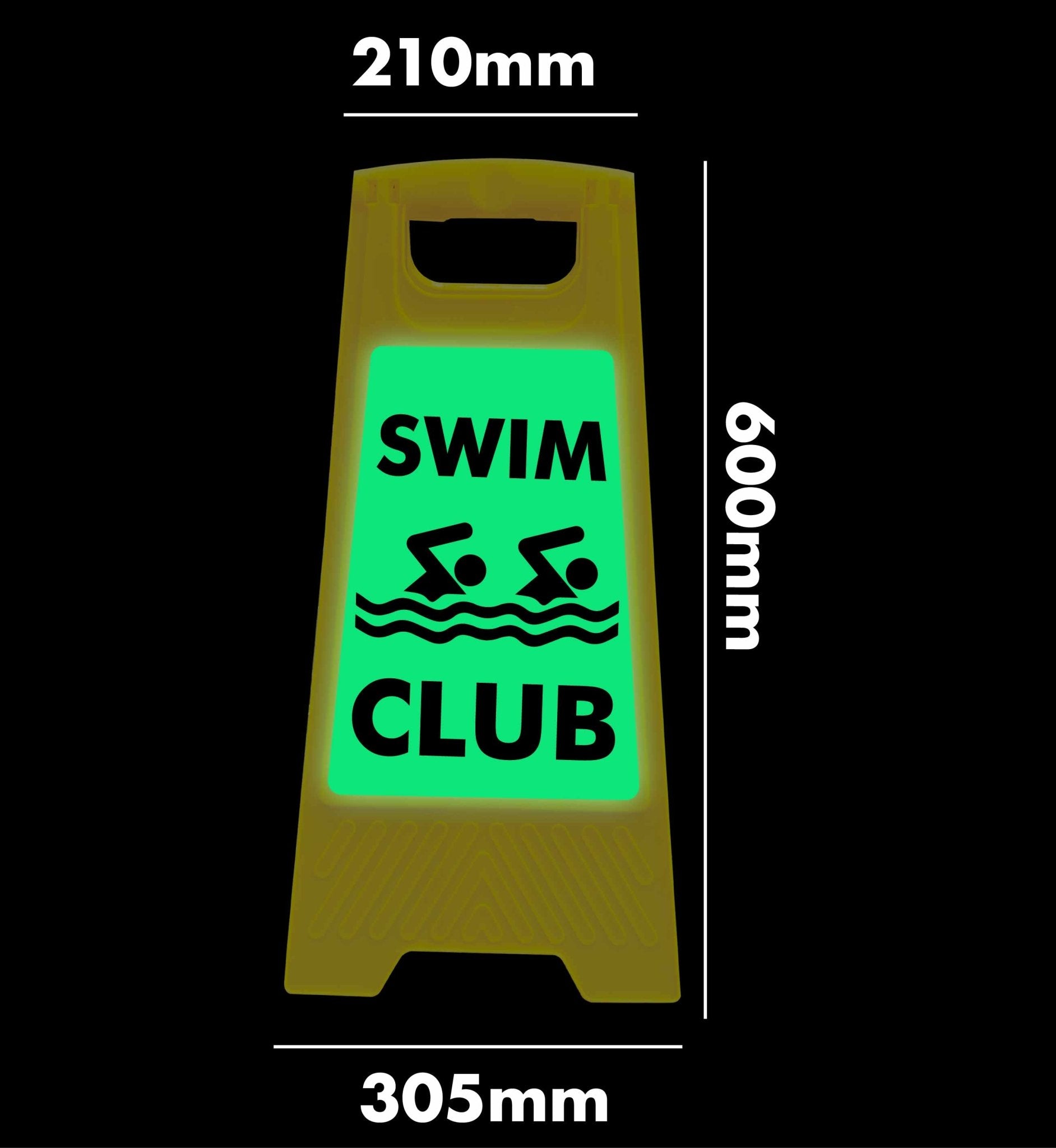 Glow In The Dark - Yellow A - Frame - Swim Club - New Signs