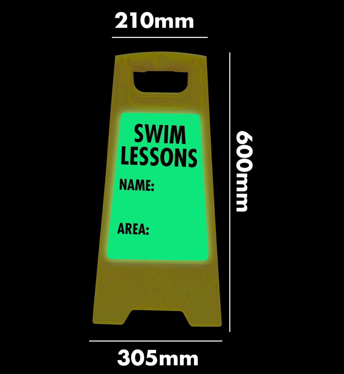 Glow In The Dark - Yellow A - Frame - Swim Lessons Name Area - New Signs