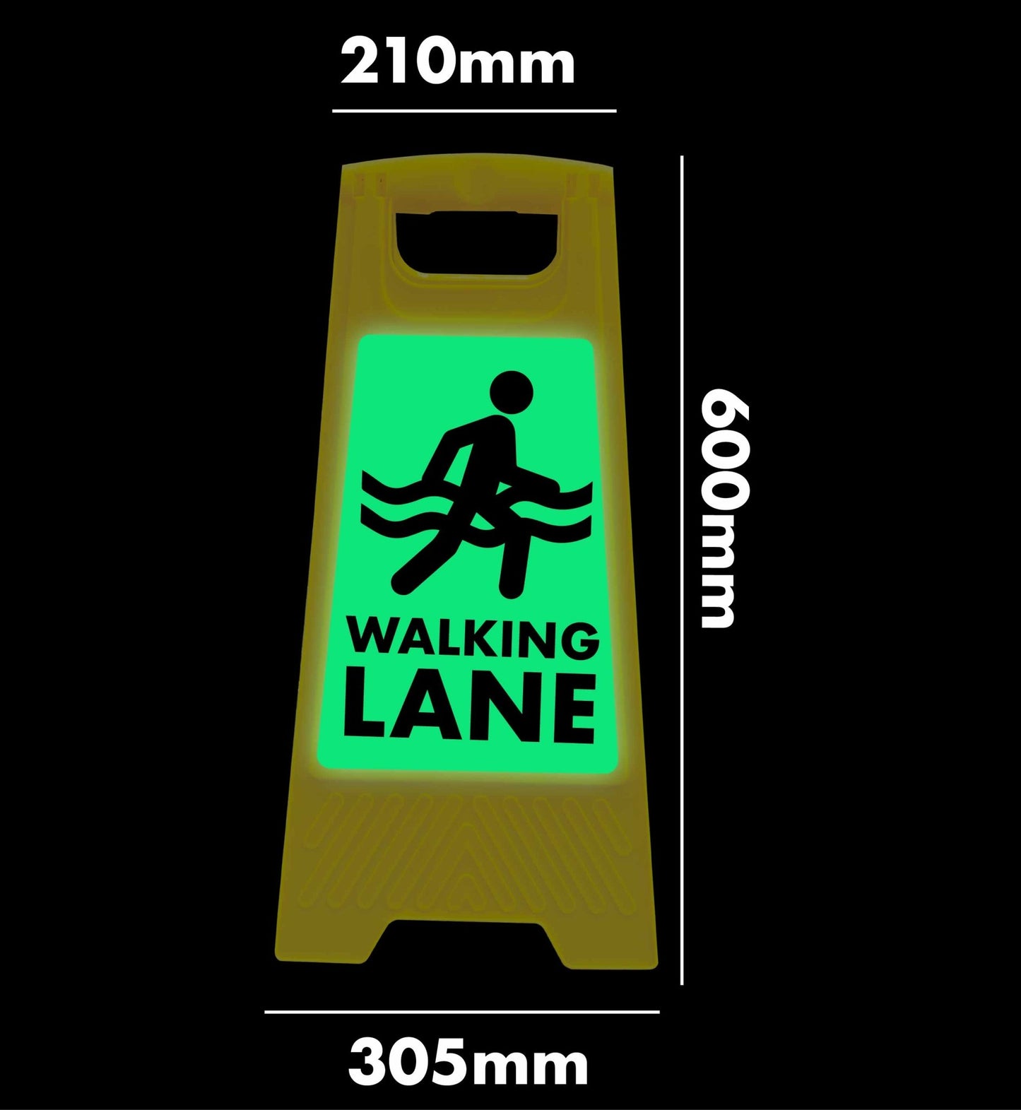 Glow In The Dark - Yellow A - Frame - Walking Lane - New Signs