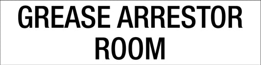 Grease Arrestor Room - Statutory Sign - New Signs
