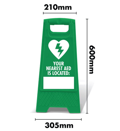 Green A - Frame - Your Nearest AED Is Located - New Signs