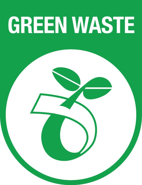 Green Waste Arch Wheelie Bin Stickers - New Signs
