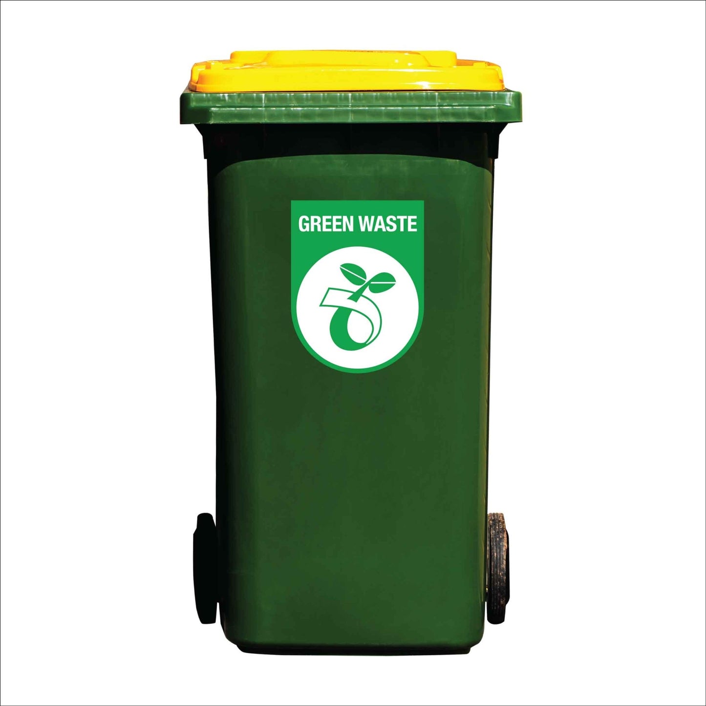 Green Waste Arch Wheelie Bin Stickers - New Signs