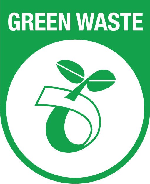Green Waste Arch Wheelie Bin Stickers - New Signs