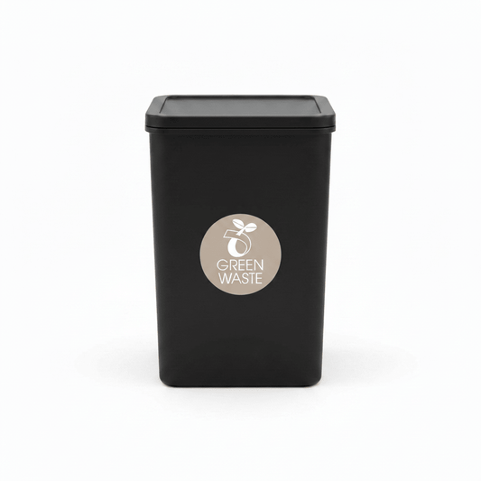 Green Waste Fawn Background Circle Bin Sticker - New Signs