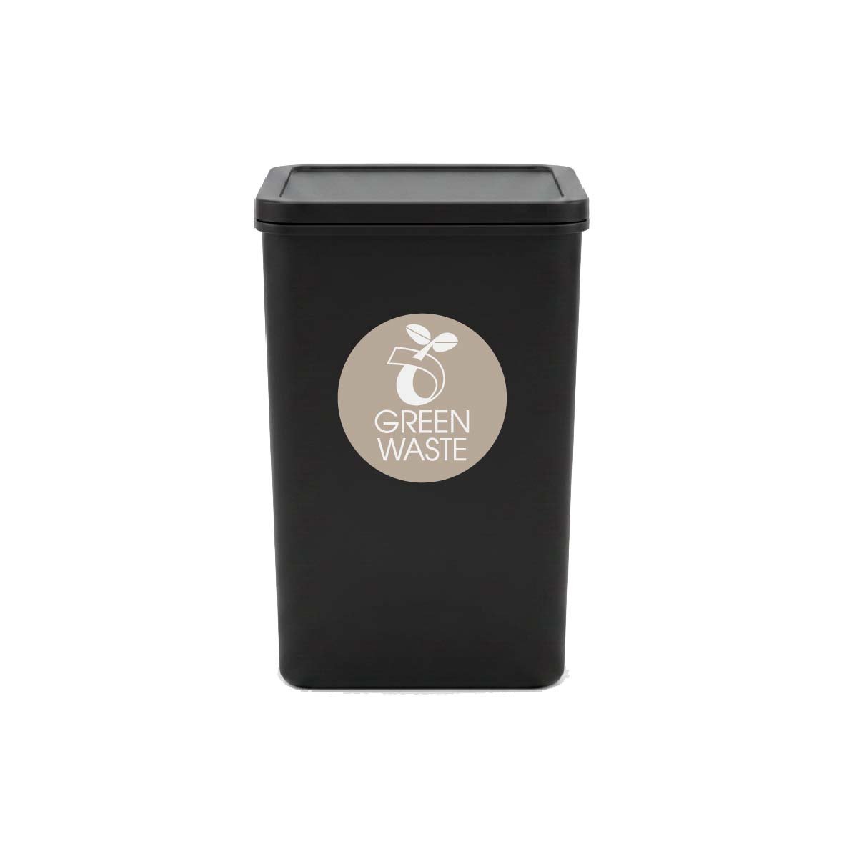Green Waste Fawn Background Circle Bin Sticker - New Signs
