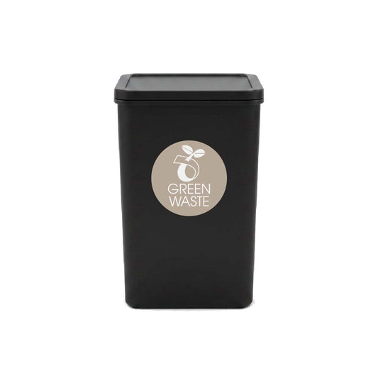 Green Waste Fawn Background Circle Bin Sticker - New Signs