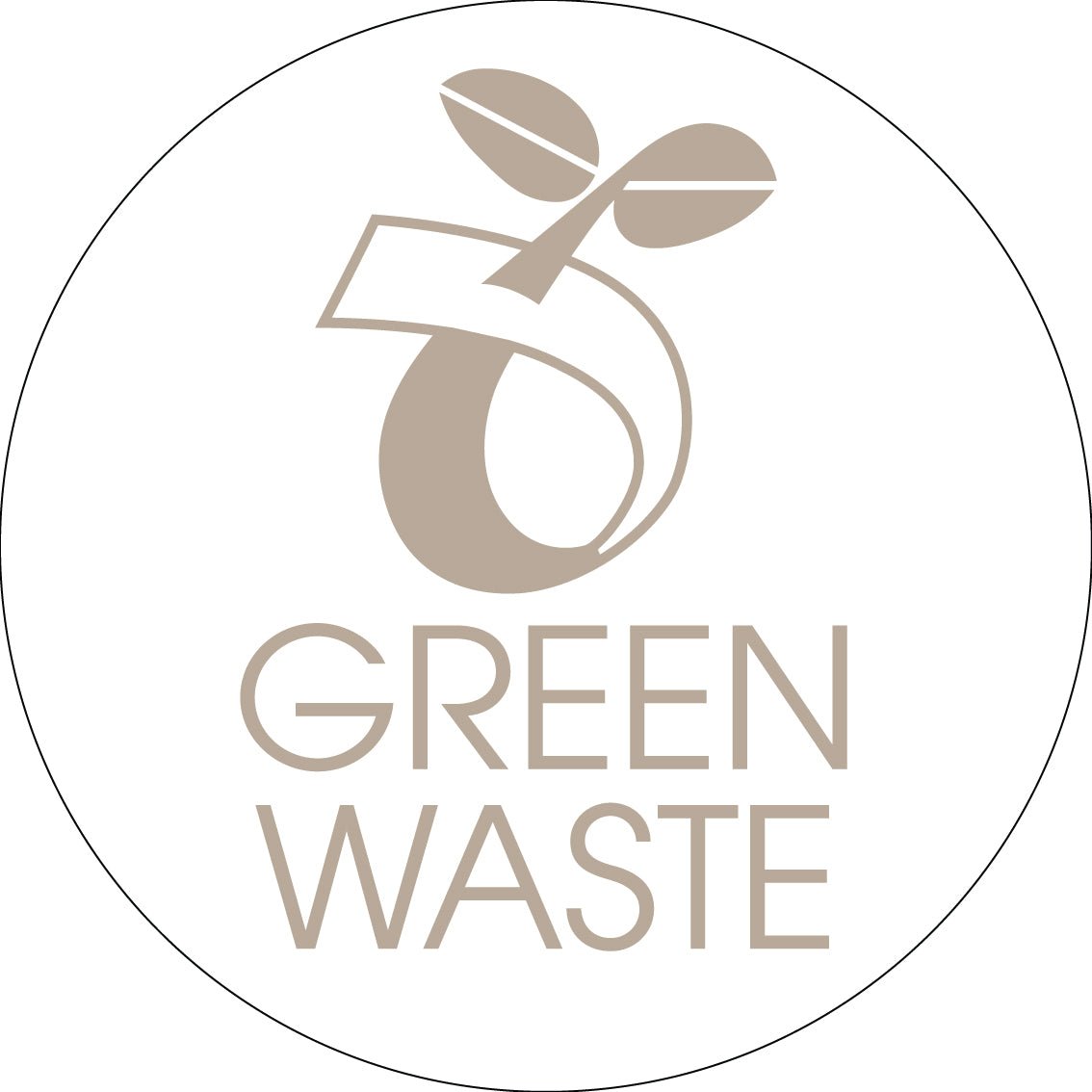 Green Waste Fawn Circle Bin Sticker - New Signs