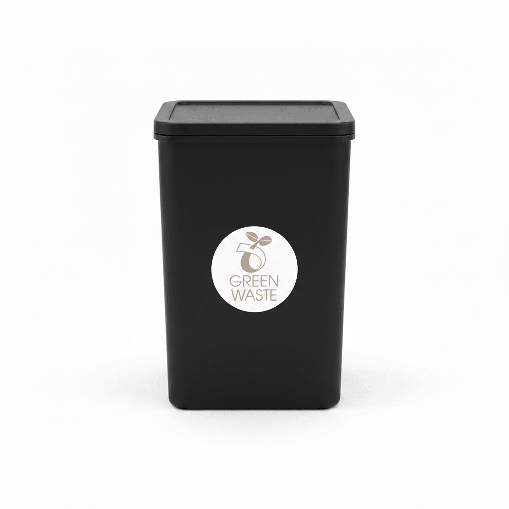Green Waste Fawn Circle Bin Sticker - New Signs