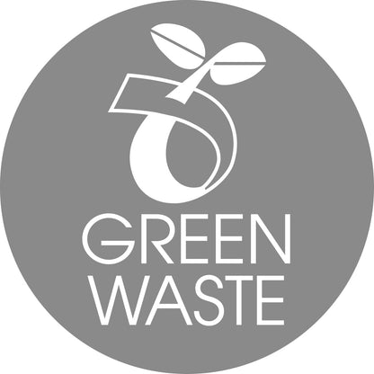 Green Waste Grey Background Circle Bin Sticker - New Signs