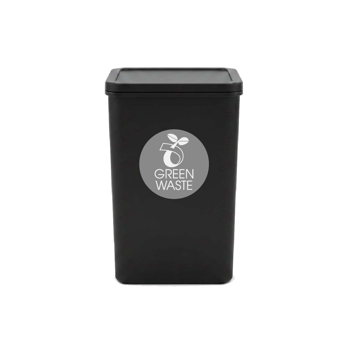 Green Waste Grey Background Circle Bin Sticker - New Signs
