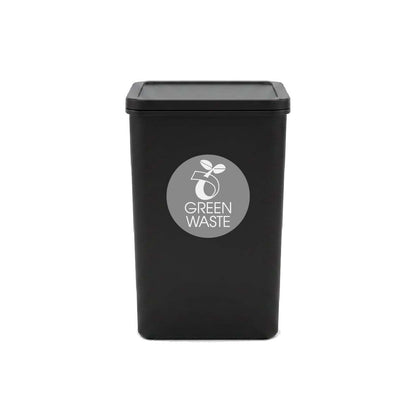 Green Waste Grey Background Circle Bin Sticker - New Signs