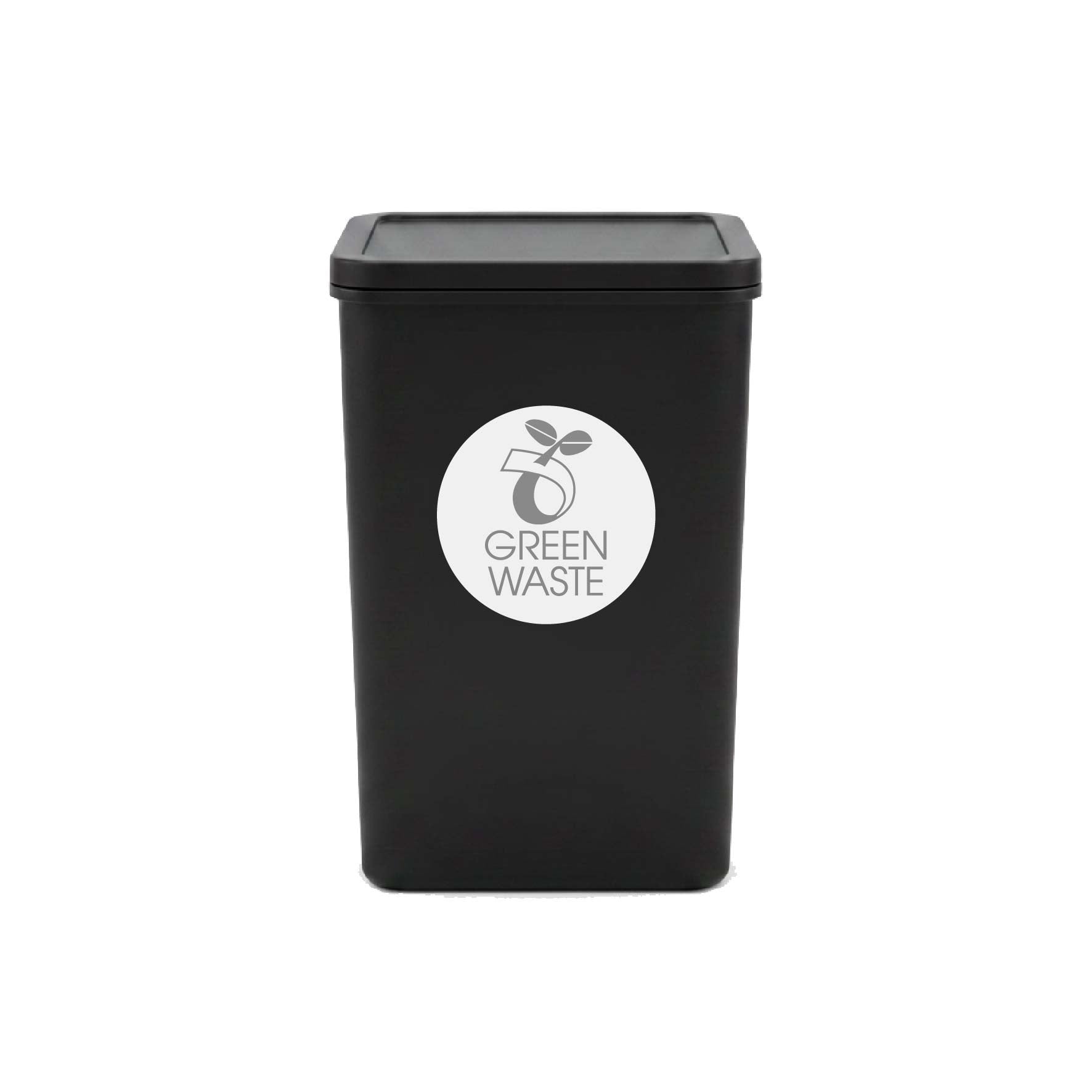 Green Waste Grey Circle Bin Sticker - New Signs