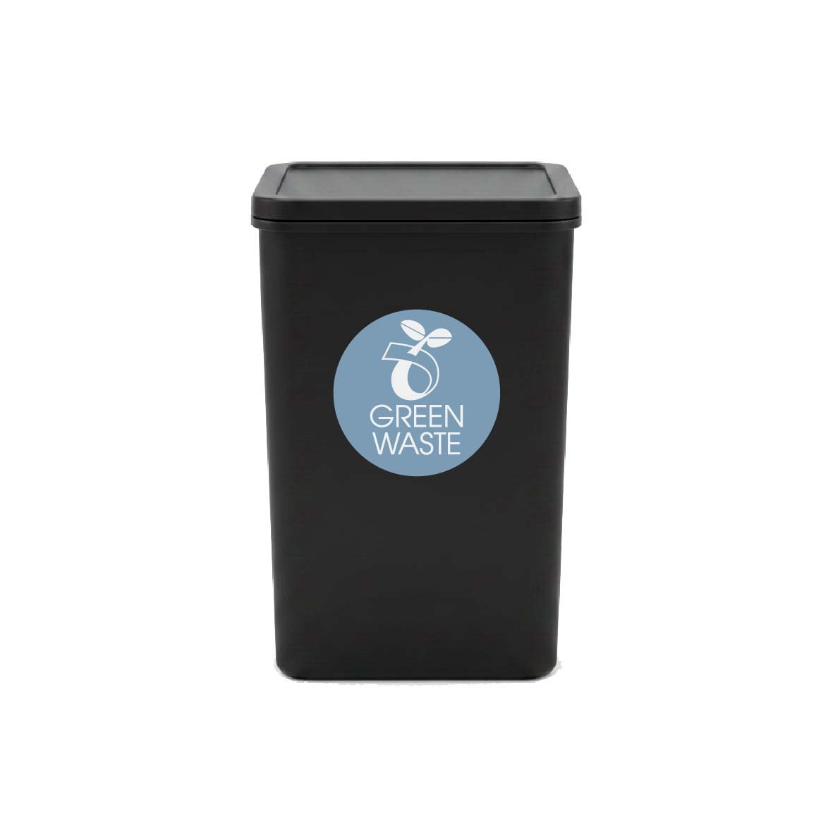 Green Waste Ocean Background Circle Bin Sticker - New Signs