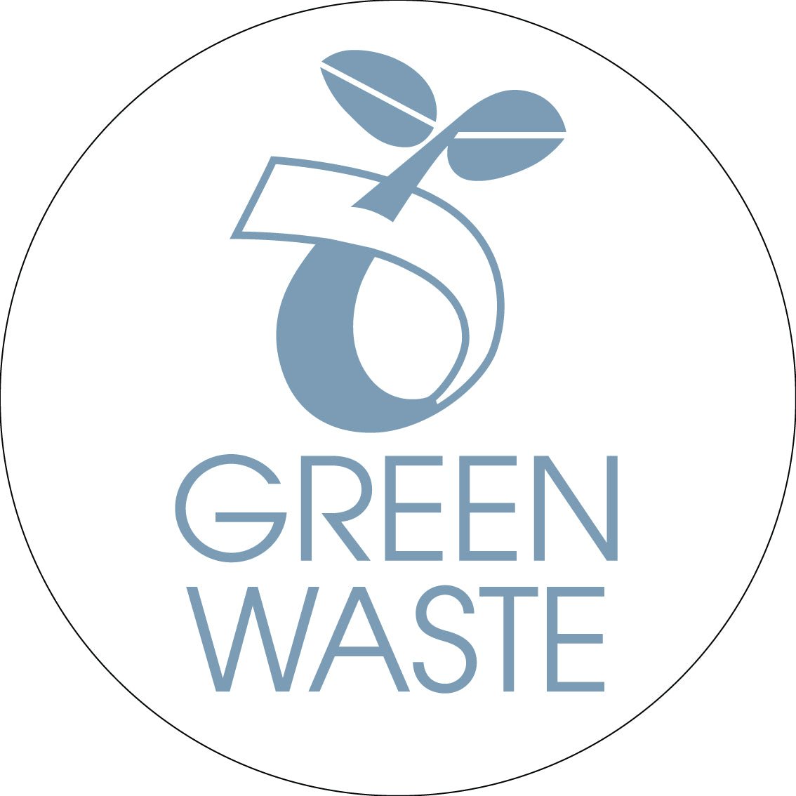 Green Waste Ocean Circle Bin Sticker - New Signs