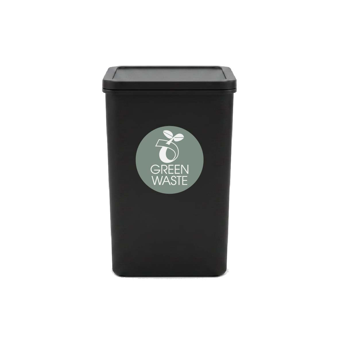 Green Waste Sage Background Circle Bin Sticker - New Signs