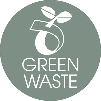 Green Waste Sage Background Circle Bin Sticker - New Signs