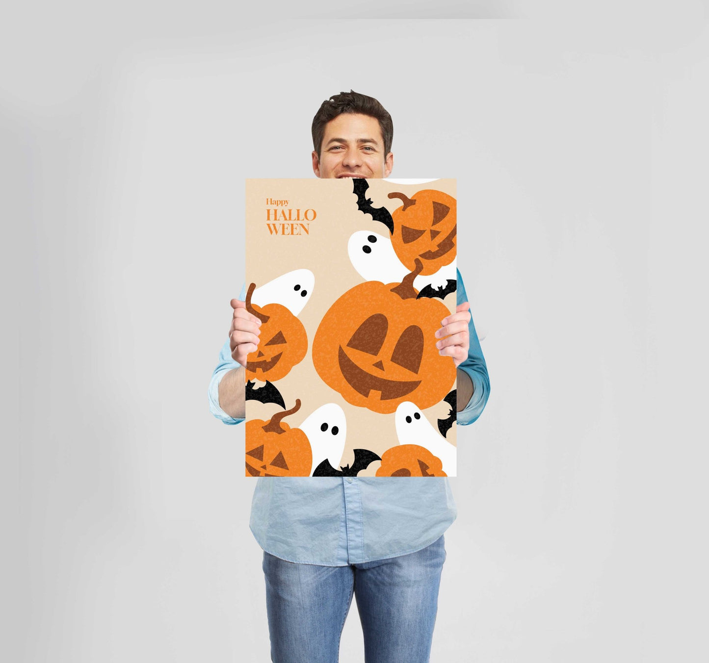 Halloween Pumpkin Ghost Poster Wall Art Prints - New Signs