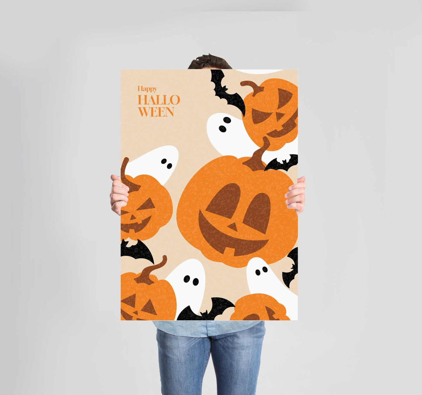 Halloween Pumpkin Ghost Poster Wall Art Prints - New Signs