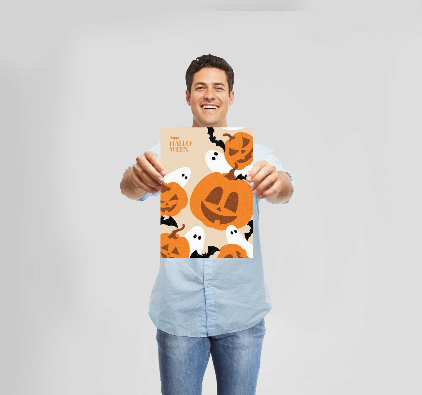 Halloween Pumpkin Ghost Poster Wall Art Prints - New Signs