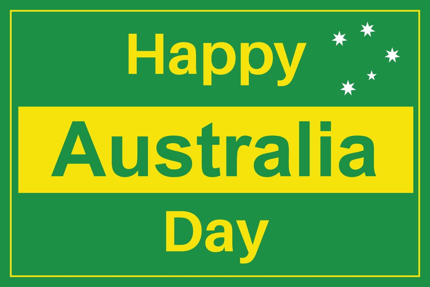 Happy Australia Day Green and Gold Sign - New Signs