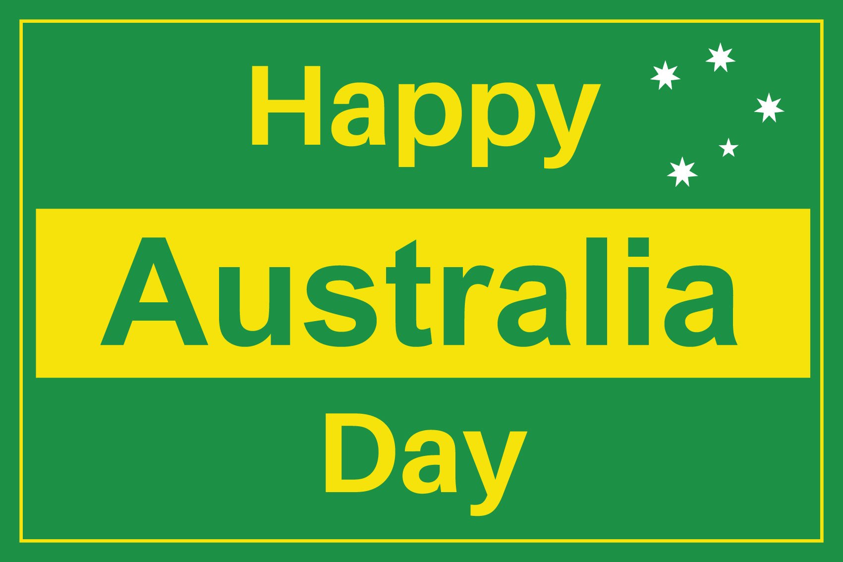 Happy Australia Day Green and Gold Sign - New Signs