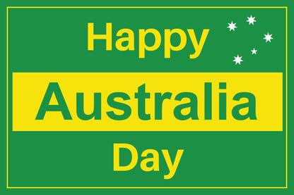 Happy Australia Day Green and Gold Sign - New Signs
