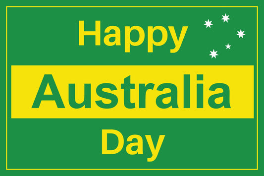 Happy Australia Day Green and Gold Sign - New Signs
