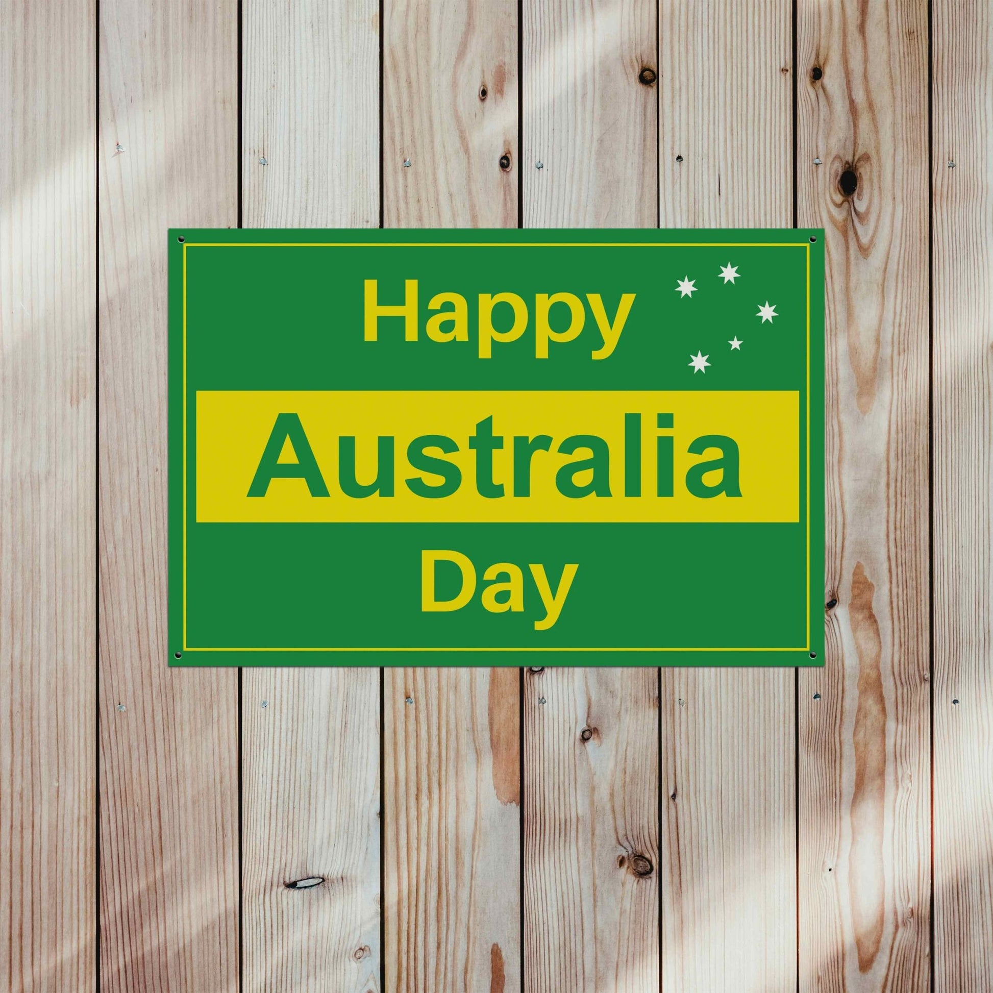 Happy Australia Day Green and Gold Sign - New Signs