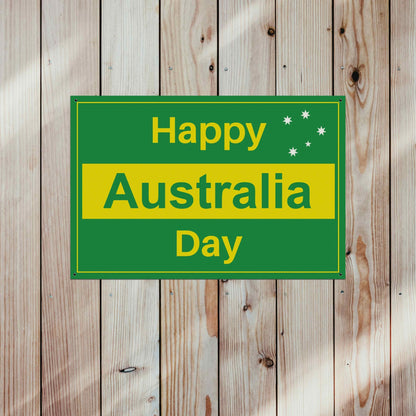Happy Australia Day Green and Gold Sign - New Signs