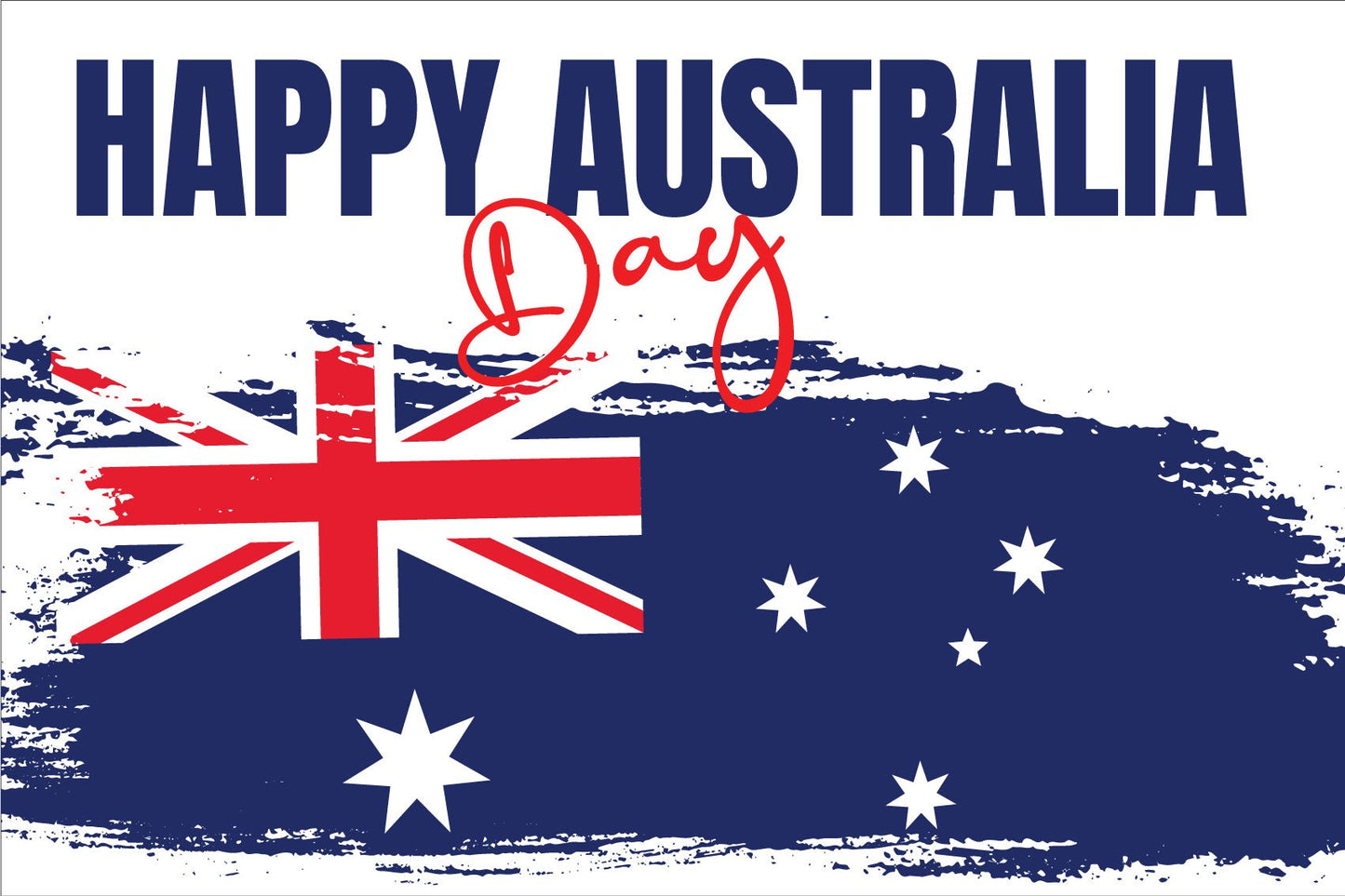 Happy Australia Day White Sign - New Signs